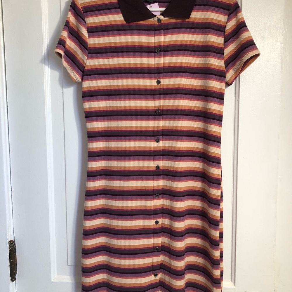 Striped Short Sleeve Dress